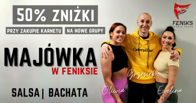 50% ZNIŻKI | FENIKS # Szkoła tańca Białystok, kursy nauka tańca w Białymstoku, salsa, taniec towarzyski, taniec brzucha, latino solo